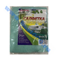 Салфетки для уборки, вискозные "Универсальная" 30х38см. (  3шт.)