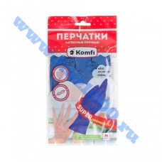 Перчатки хозяйственные, латексные "Komfi" "М" №NB002G (1 пара)