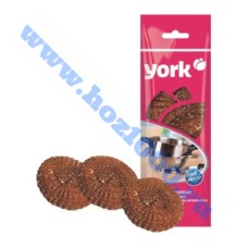 Губки д/посуды метал. "York" медные  (3шт.)