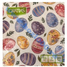 Салфетки бумажные "Gratias Пасха" трехслойные 33см. №912027