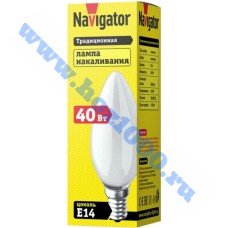 Лампа 40 Вт Е-14 свеча "NAVIGATOR"