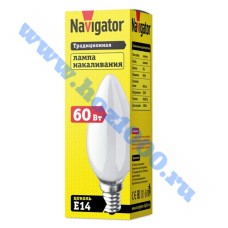 Лампа 60 Вт Е-14 свеча "NAVIGATOR"
