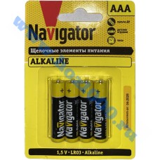 Батарейка миз. AAА LR03 "Navigator" (4шт.) алкалин. 1/12