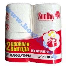 Туалетная бумага "SanDay" (4шт.) двухслойная