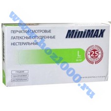 Перчатки медицинские 50пар. "MINIMAX" Размер "L"