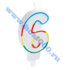 Свеча для торта в форме цифры "6" "Капитан-Весельчак"
