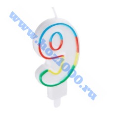 Свеча для торта в форме цифры "9" "Капитан-Весельчак"