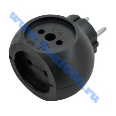Тройник 10/16А 250V 1300W черный