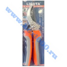 Секатор "LICOTA"  с оранжевой пластмассовой ручкой