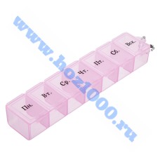 Контейнер для таблеток, 7 отсеков 15х3,3см. №444118
