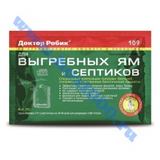 Биоактиватор для обработки выгребных ям и септиков "Доктор Робик" 75гр.