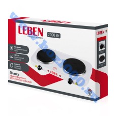 Эл.плитка  "Leben" двухконфорочная 2000Вт., диск №475036