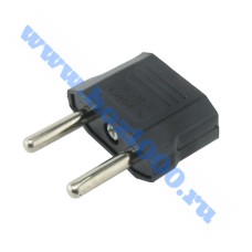 Эл.переходник 6А 250V плоский, черный "EAC"